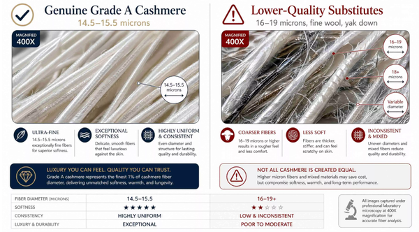 Cashmere Grading Explained: Microns, Fiber Length, and the 5-Tier Quality System | Weave Essence